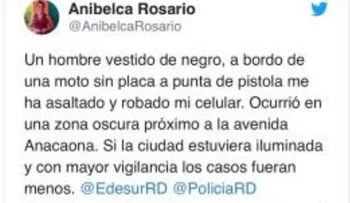 Periodista Anibelca Rosario denuncia que fue asaltada