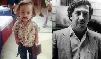 Un niño disfrazado de Pablo Escobar desata la polémica en redes sociales (VIDEO)