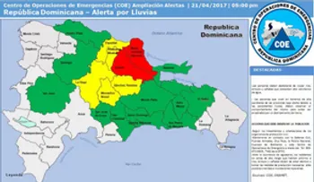 Las provincias Duarte y María Trinidad Sánchez declarada en alerta roja