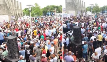 Encabezan rotunda manifestación de apoyo para que se respete la Constitución