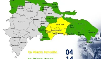 COE mantiene cuatro provincias en alerta amarilla y eleva a 14 en alerta verde por onda tropical