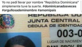 A mucho orgullo , una señora se llama República Dominicana