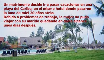 Decidieron pasar las vacaciones en una playa del Caribe...buenísimo