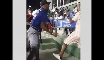 Un seguridad enfrenta a trompadas a un fanático en el Quisqueya