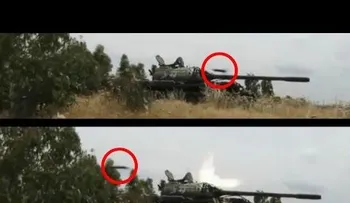 Un proyectil del EI rebota contra un tanque de la oposición siria sin dañarlo (VIDEO)