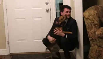 Emotiva reacción de un perro al ver a su amo (Video)