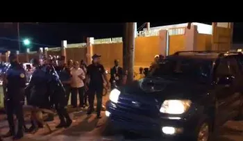 Angel Rondón y Víctor Díaz Rúa cuando salían de Najayo