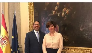 Trajano Santana sostiene reunión de trabajo con directora de Cultura de España, Adriana Moscoco