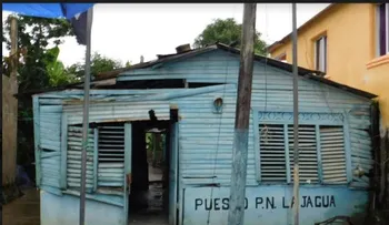 Este es el "El cuartel" de la PN en La Jagua del Bajo Yuna 