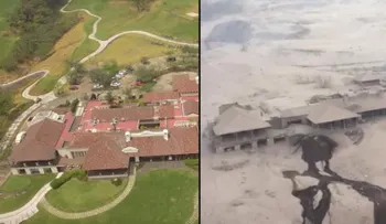 Un hotel de Guatemala que presumía de su vista al volcán está completamente cubierto en ceniza