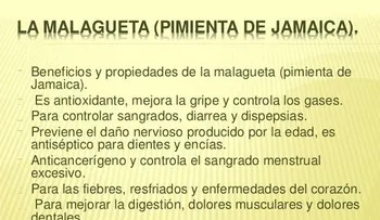 La malagueta: controla la diarrea y el dolor menstrual; es anticancerígeno 
