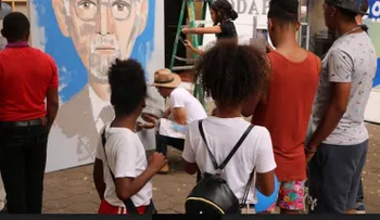 Oscar Abreu rinde homenaje a Juan Bosch y Virgilio Díaz Grullón con su arte