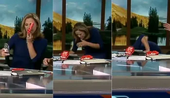 Una periodista aceptó el desafío de la "papa picante" en vivo y no terminó bien