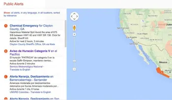 Google monitorea a â??Patriciaâ?? con sus alertas públicas