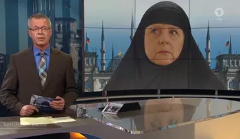 Una cadena alemana muestra un fotomontaje de Angela Merkel con hiyab y desata la polémica