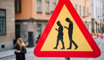 Instalan semáforo en el suelo para los que no levantan la cabeza por el celular