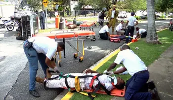 Video: Simulacro por el 911 en avenida Sarasota