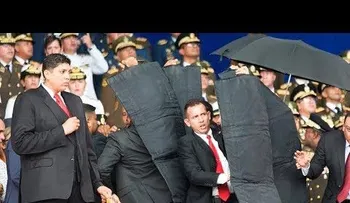 Momento exacto del atentado contra Nicolás Maduro