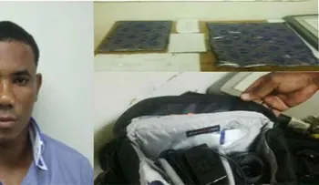 DNCD apresa viajero llevaría 4.6 kilos de coca a Rusia en maleta con doble fondo.