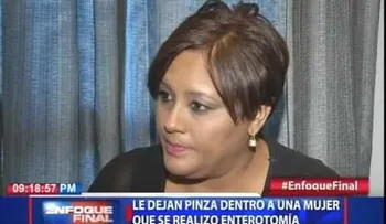 Le dejan pinza dentro a una mujer 