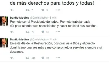 Danilo Medina dice que asume con humildad el honor de servirles al país siempre