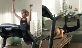 Taylor Swift se cae de cara haciendo ejercicio... para Apple