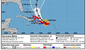 Huracán María baja a categoría 2, pero aumentaría su fuerza el jueves 