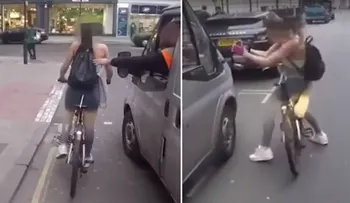 La venganza de una joven ciclista acosada por un conductor en plena calle