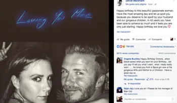 Lindo mensaje de David Beckham a Victoria