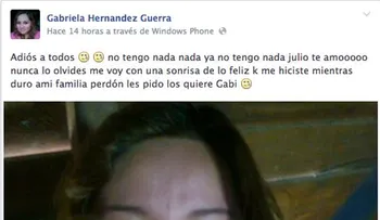 Video: Chica publica en facebook su foto antes de sucidarse