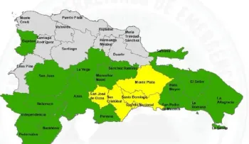 COE eleva a amarilla la alerta en cuatro provincias y el Distrito Nacional por vaguada