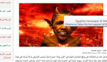 Medios sirios publican imagen de Obama como el Diablo 