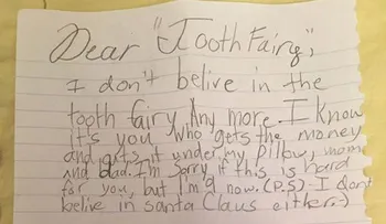 La brillante carta de una niña a sus padres al descubrir al Hada de los Dientes