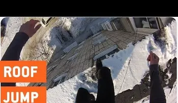 Una espectacular caída: Un ruso loco salta de un edificio de 5 pisos y se va caminando (VIDEO)