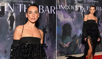 Dua Lipa deslumbra en la Metropolitan Opera con vestido negro de lentejuelas y corsetería visible