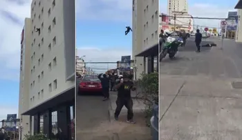 Un ecuatoriano saltó de la ventana de un hotel en Chile y murió (FUERTES IMAGENES)