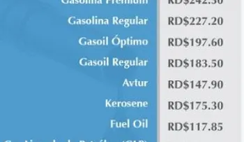 Rebajan precios de los combustibles entre RD$1.00 y RD$5.00, menos el gas natural 