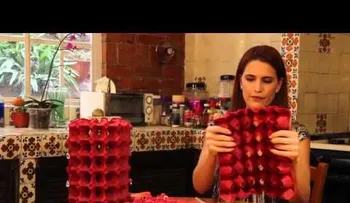 Pantalla para lampara con cartón de huevo