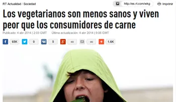 Los vegetarianos son menos sanos y viven peor que los consumidores de carne  