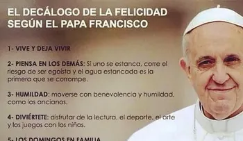 El papa Francisco: Este es el camino que lleva a la felicidad