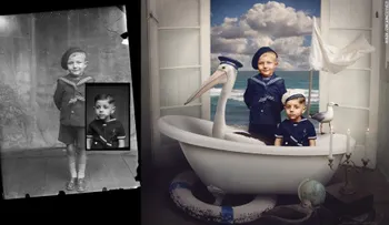 Fotos de guerra en blanco y negro transformadas en fantasías fantasmales