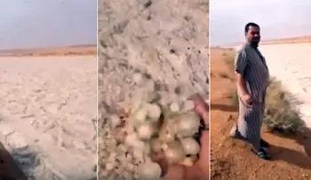 Graban extraño fenómeno en el desierto de Arabia Saudita (VIDEO)