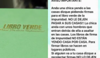 Te piden firma para el Libro Verde y luego atracarte. OJO