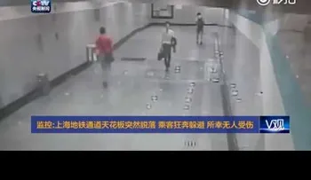 Se desploma el techo del metro de Shanghái (VIDEO)