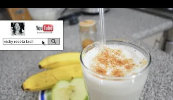 Licuado de avena, plátano y manzana, para un desayuno rápido, nutritivo y ¡¡delicioso!!