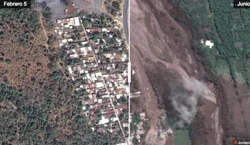 Imágenes satelitales muestran la destrucción causada por el volcán de Fuego en Guatemala