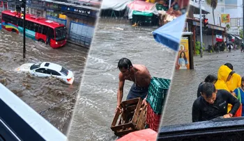 Huracán Simón inunda Acapulco: calles anegadas, vehículos atrapados y transporte suspendido