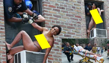 Una dominicana intenta suicidarse desnuda y cae sobre un acondicionador de aire  