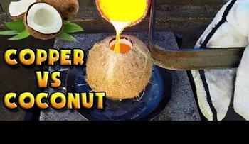 ¿Qué ocurre si viertes cobre fundido dentro de un coco?