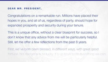 Exclusiva CNN: lee la carta que Obama le dejó a Trump en su toma de posesión
